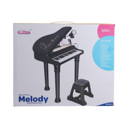 Piano With Stand And Chair - Black